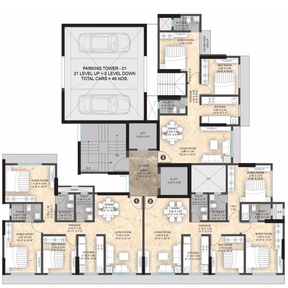 Paranjape-Athena-Floor-Plan-Wing-E